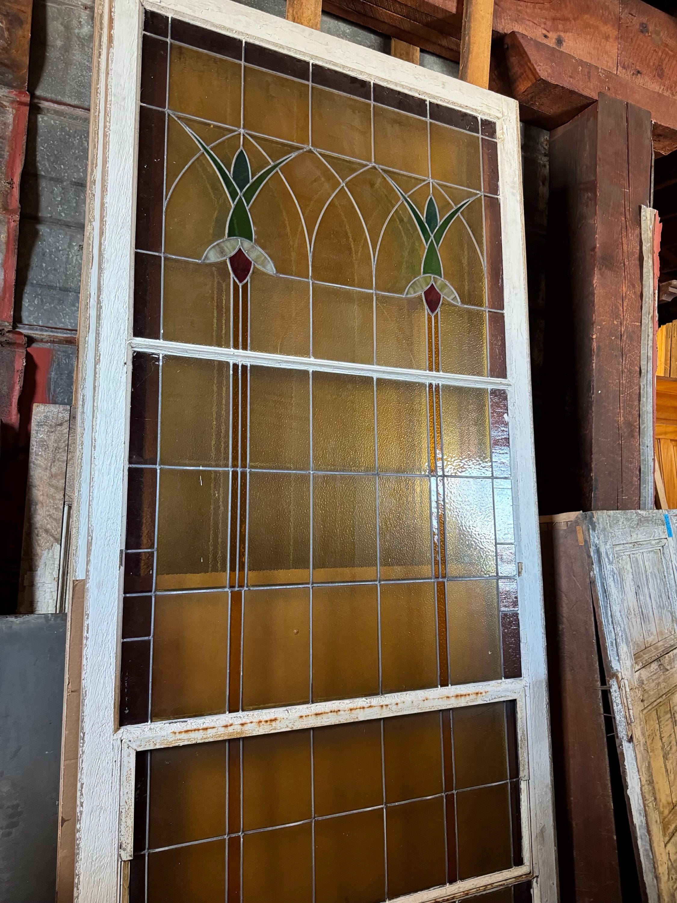 Original Antique 1920s 45” X 105” Stained Glass Window 3 Available - Etsy