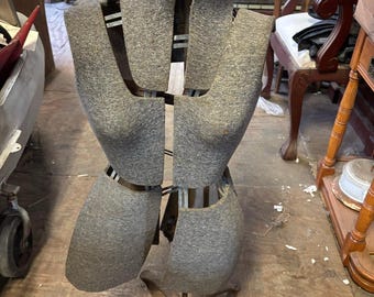 Vintage Adjustable Dress Form Mannequin – Industrial Metal Base Shipping Is Not Free