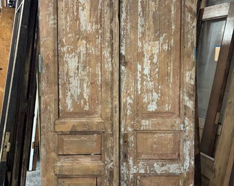 Antique Victorian Double Doors – Stripped Wood