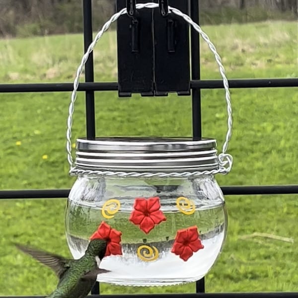 NEW*Style  HUM-Ble Beginnings™ Hummingbird 16 oz Feeder Jar w/Three Ports