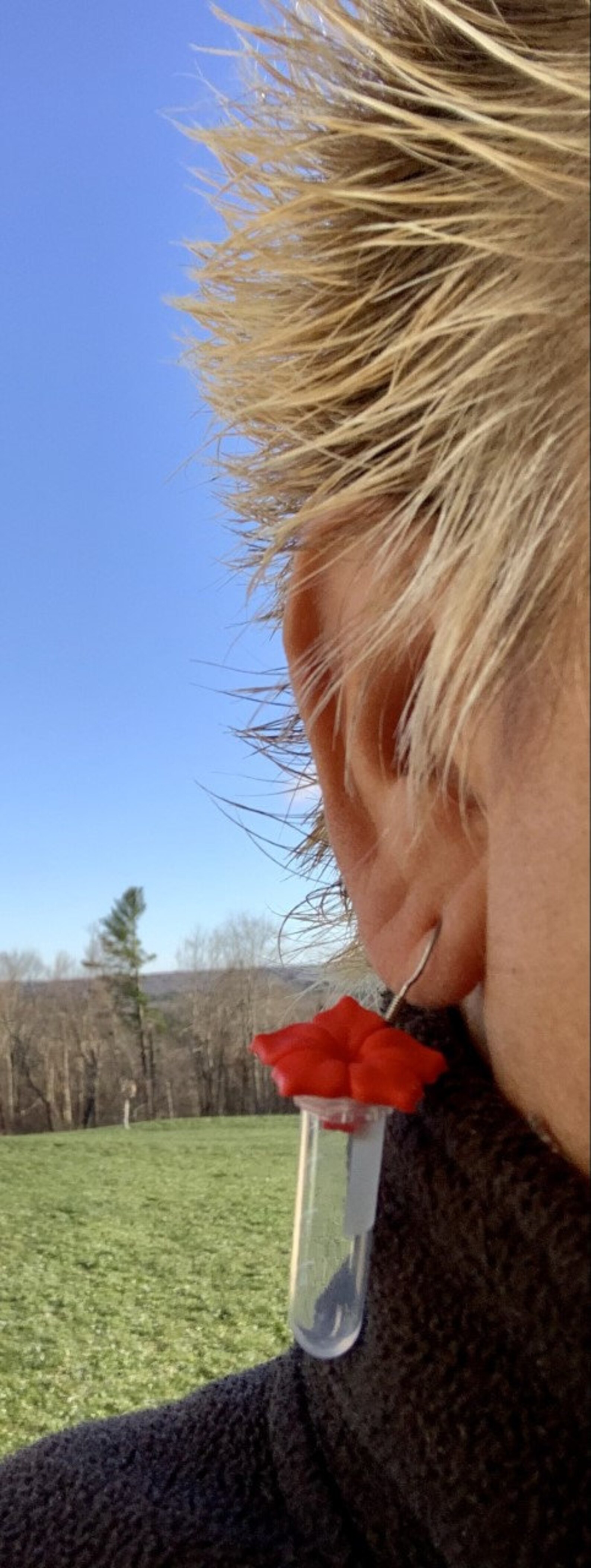 NEW Hummingbird Feeder Earrings, Handcrafted and Unique Humear™ by Hum