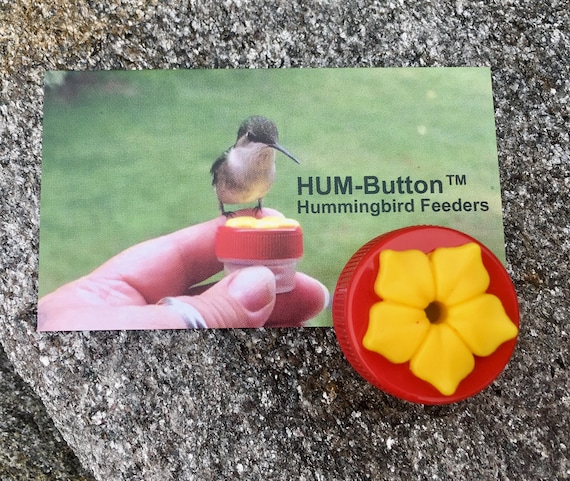 Single Hum Button Mini Hand Held Hummingbird Feeder Sticker Etsy