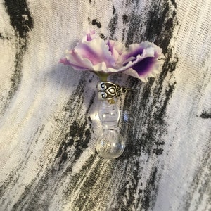 Posy Pin,Lapel Vase Pin or Necklace, Pin, Brooch,Tussie Mussie,Glass, Shower Gift,Wedding Favors image 5