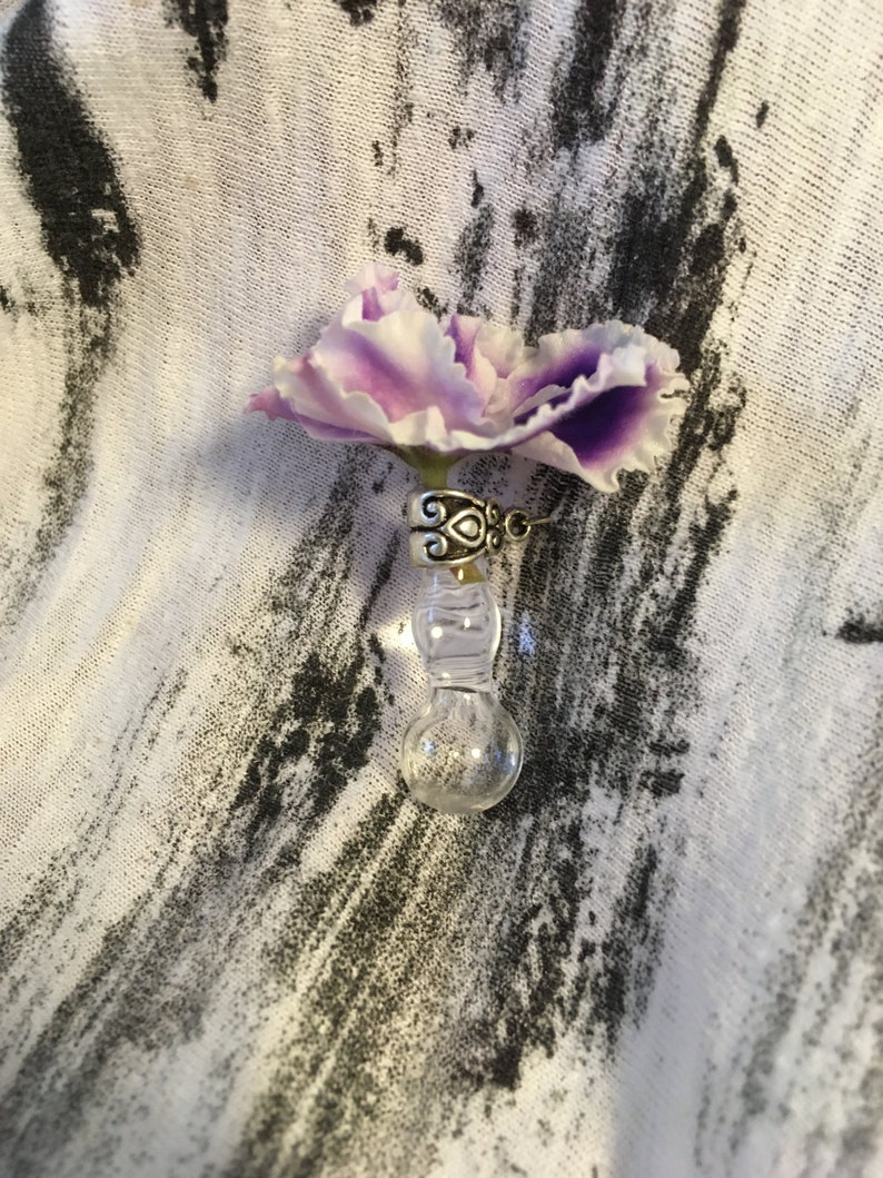 Posy Pin,Lapel Vase Pin or Necklace, Pin, Brooch,Tussie Mussie,Glass, Shower Gift,Wedding Favors image 5