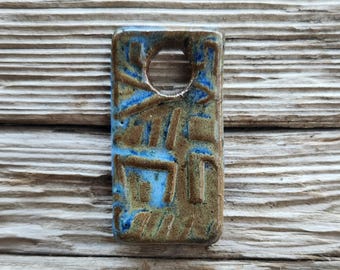 Ceramic Pendants, Blue Pendants, Jewelry Components