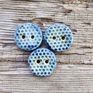Blue Buttons, Porcelain Buttons, Buttons for  Sewing