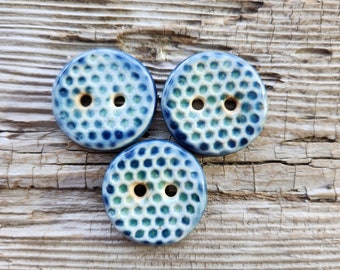 Blue Buttons, Porcelain Buttons, Buttons for  Sewing