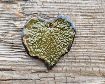 Leaf Pendant, Pottery Pendant, Jewelry Components