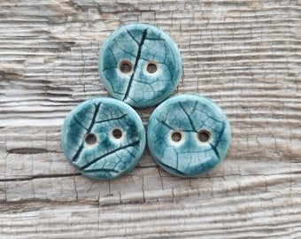 Green Buttons, Porcelain Buttons, Sewing Notions