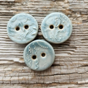 Ceramic Buttons, Gray Buttons, Sewing Supplies