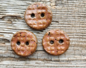 Stoneware Buttons, Brown Buttons, Clothing Finishes