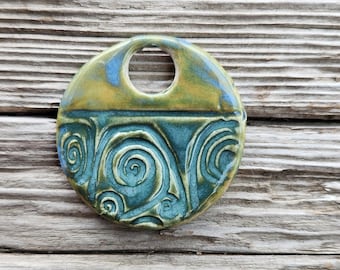 Green Pendants, Ceramic Pendants, Large Pendants