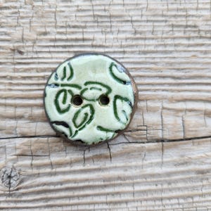 Green Buttons, Large Buttons, Ceramic Buttons, Sewing Supplies