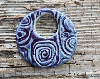 Purple Pendant, Large Pendants, Ceramic Pendants