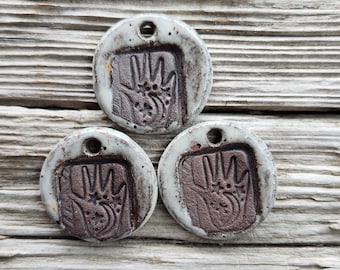 Hand Pendants, Ceramic Pendants, Jewelry Components