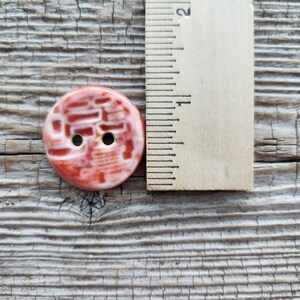 Red Buttons, Orange Buttons, Pottery Buttons, Sewing Buttons image 3