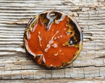 Leaf Pendant, Jewelry Components, Pottery Pendants