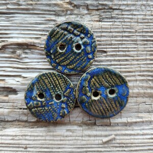 Blue Buttons, Ceramic Buttons, Button Sets, Sewing Notions afbeelding 2