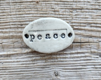 Peace Pendant, Ceramic Pendant, Jewelry Components