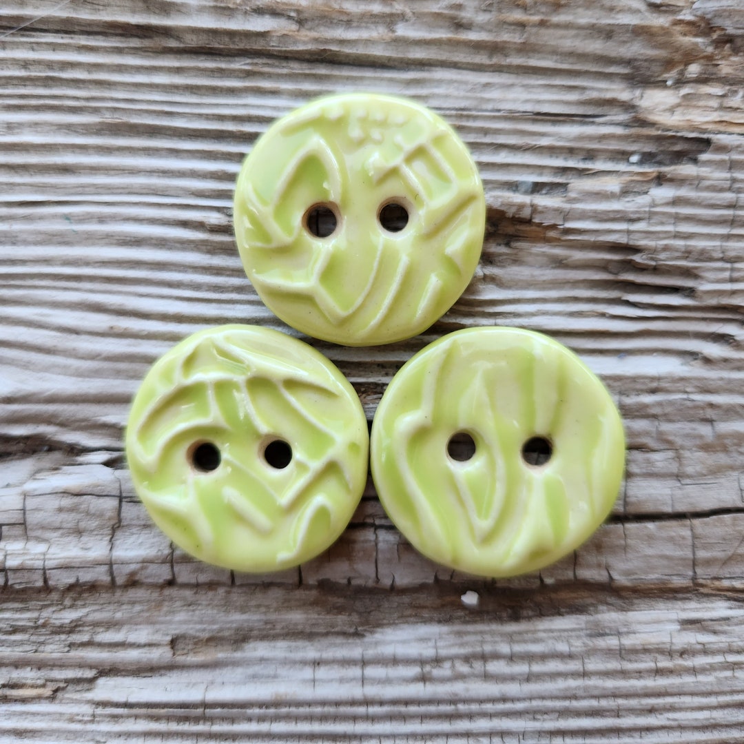 Chartreus Buttons, Ceramic Buttons, Sewing Supplies - Etsy
