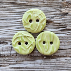 Chartreus Buttons, Ceramic Buttons, Sewing Supplies