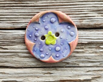 Flower Buttons, Ceramic Buttons, Sew on Buttons