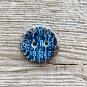 Blue Buttons, Large Buttons, Pottery Buttons, Sewing Supplies