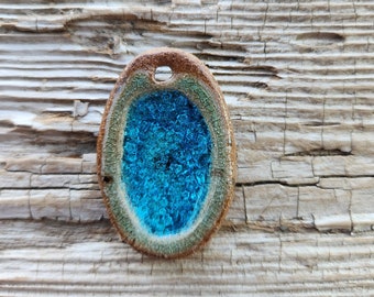 Stoneware Pendant, Ceramic and Glass Pendants, Jewelry Supplies