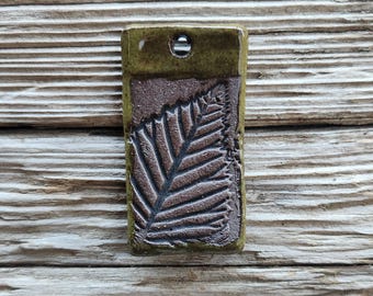 Green Pendants, Stoneware Pendants, Jewelry Pendants