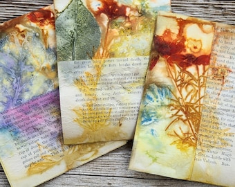Eco Printed Papers, Collage Art, Eco Printing, Paper Craft