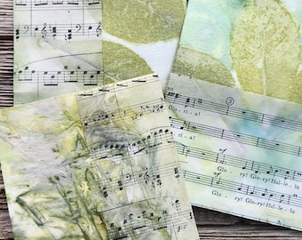 Eco Printed Paper, Collage Papers, Mixed Media, Eco Printing