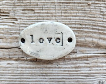 Word Pendants, Porcelain Pendants, Jewelry Supplies