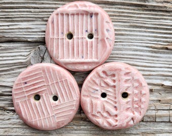 Pink Buttons, Ceramic Buttons, Button Sets