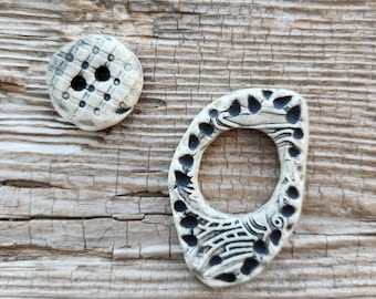 Asymmetric Pendants, Ceramic Pendants, Jewelry Components