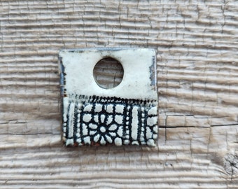 Square Pendant, Ceramic Pendants, Jewelry Components