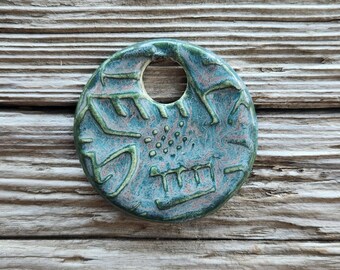 Green Pendants, Ceramic Pendants, Jewelry Components