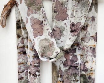Eco Printed Scarf, Silk Scarf