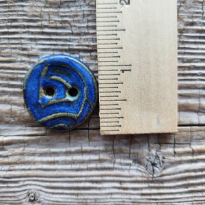 Blue Buttons, Ceramic Buttons, Button Sets, Sewing Notions image 3