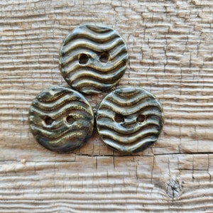 Khaki Buttons, Pottery Buttons, Sewing Supplies image 1