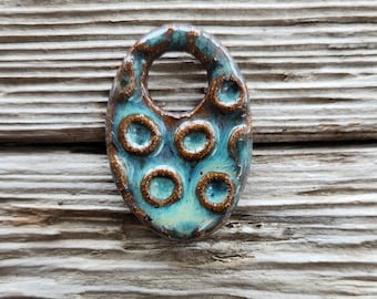 Blue Pendants, Ceramic Pendants, Jewelry Supplies