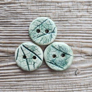 Green Buttons, Ceramic Buttons, Sewing Supplies
