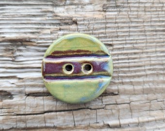 Green Buttons, Ceramic Buttons, Sewing Notions