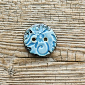 Blue Buttons, Ceramic Buttons, Sewing Supplies