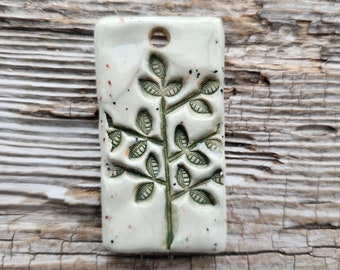 Ceramic Pendant, Tree Pendants, Happy Little Trees, Jewelry Components