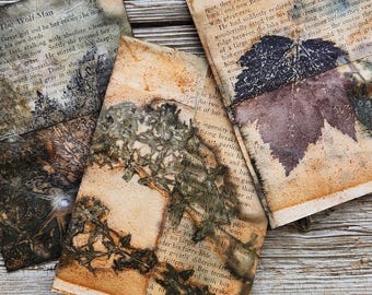 Eco Printed Paper, Art Paper, Mixed Media