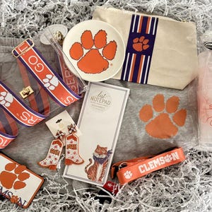 Any College, Clemson Tigers, Bed Party, Graduation, Graduation Gifts,  game day purse, PJ&#39;s, shorts, cosmetic bag, College Acceptance