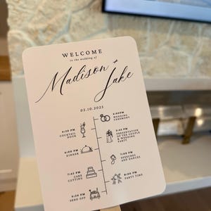 印刷済み + 発送済み ウェディングプログラム ファン組み立てタイムライン - ミニマリストの儀式