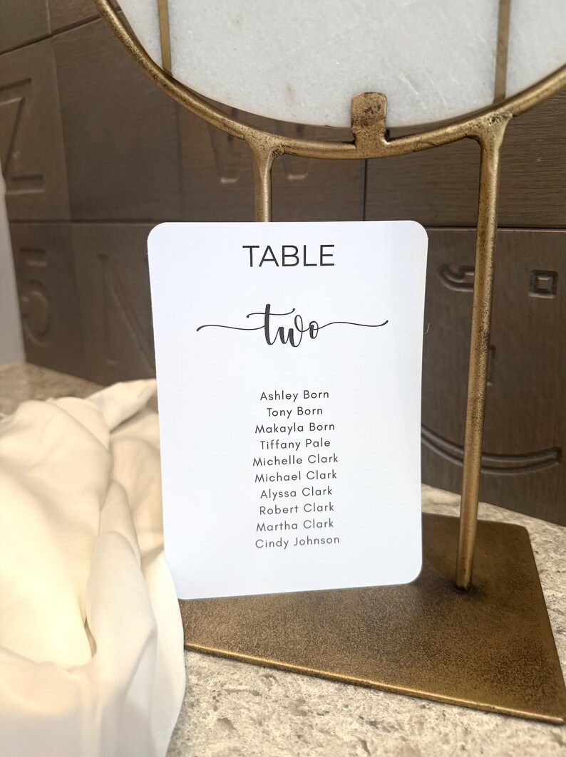 Printed Wedding Seating Chart – Custom Table Assignment Sign ...