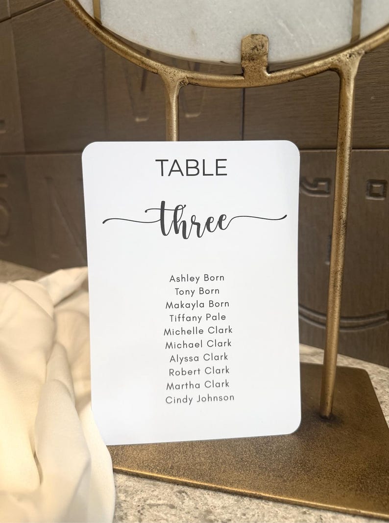 Printed Wedding Seating Chart – Custom Table Assignment Sign ...