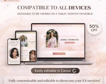 Plantilla de sitio web para portafolio de asistente virtual, diseño minimalista y oscuro de Canva